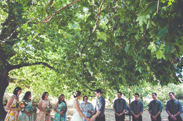 DIY-country-rustic-backyard-weding-inspiration-short-lace-dress-blue-green-yellow36
