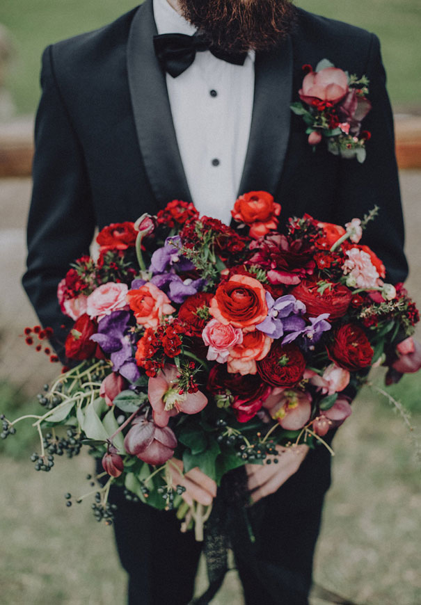 black-wedding-dress-red-flowers-white-horse-floral-crown6
